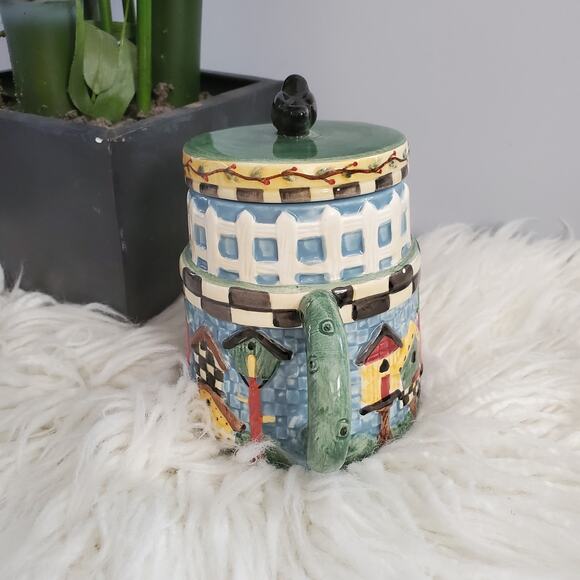 Vintage Debbie Mumm Sakura China Ceramic Birdhouse Teapot - Picture 3 of 9